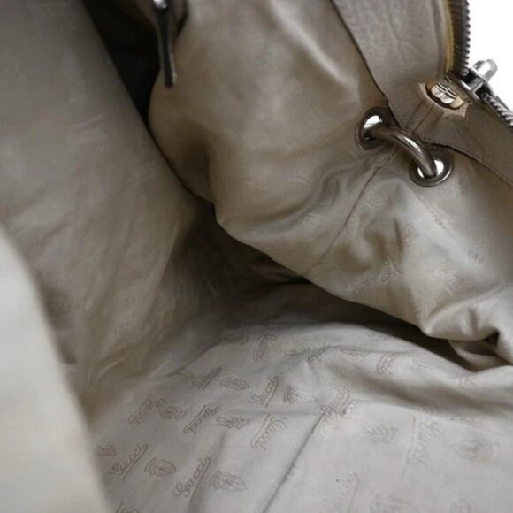 GUCCI Logo GG Pattern Bamboo Shoulder Bag Canvas Leather Brown White SHW 80EG214 - Picture 11 of 15